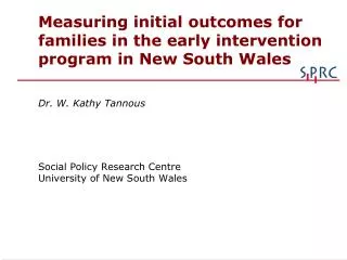 Measuring initial outcomes for families in the early intervention program in New South Wales