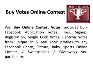 Buy Votes Online Contest