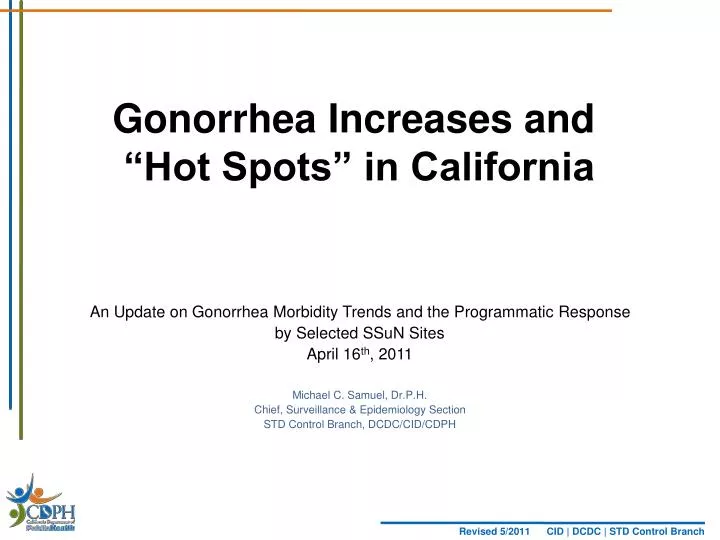 gonorrhea increases and hot spots in california