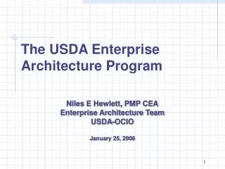 The USDA Enterprise Architecture Program