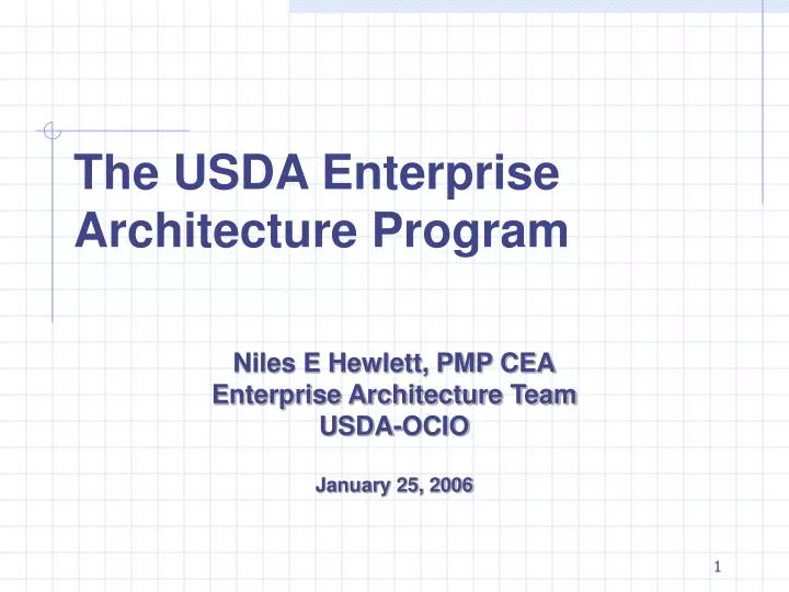the usda enterprise architecture program