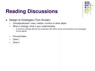 Reading Discussions