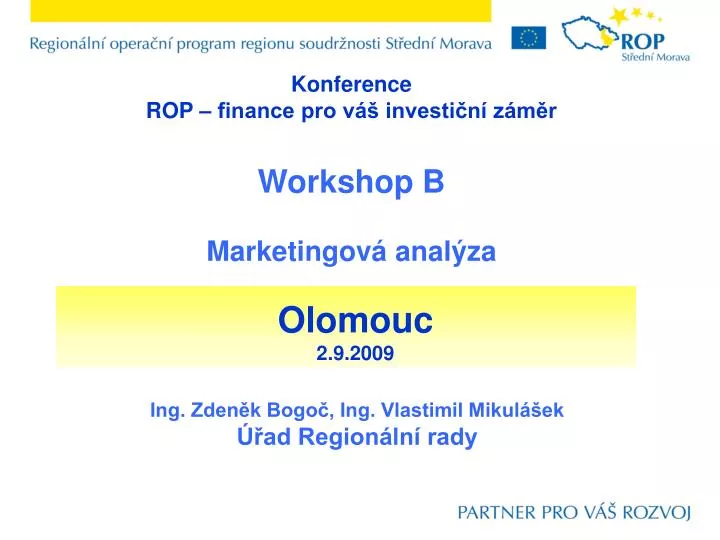 konference rop finance pro v investi n z m r workshop b marketingov anal za