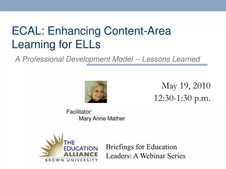 ecal enhancing content area learning for ells a professional development model lessons learned
