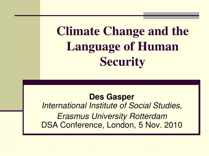climate change and the language of human security