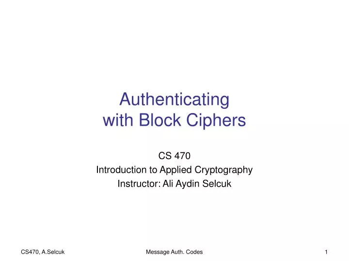 authenticating with block ciphers