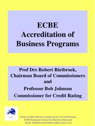 ECBE Accreditation of Business Programs