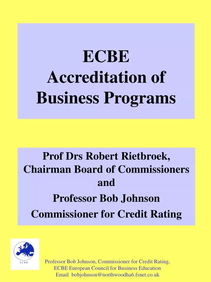 ecbe accreditation of business programs
