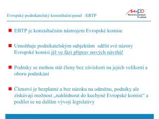 evropsk podnikatelsk konzulta n panel ebtp