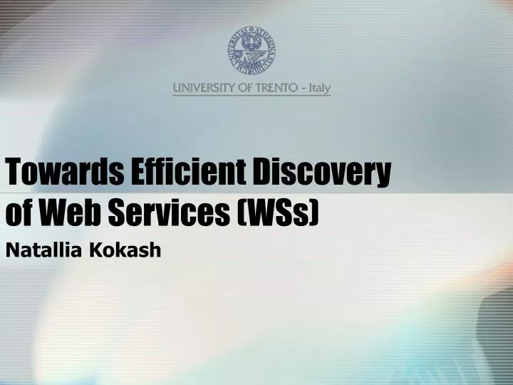 towards efficient discovery of web services wss