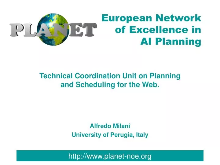 technical coordination unit on planning and scheduling for the web