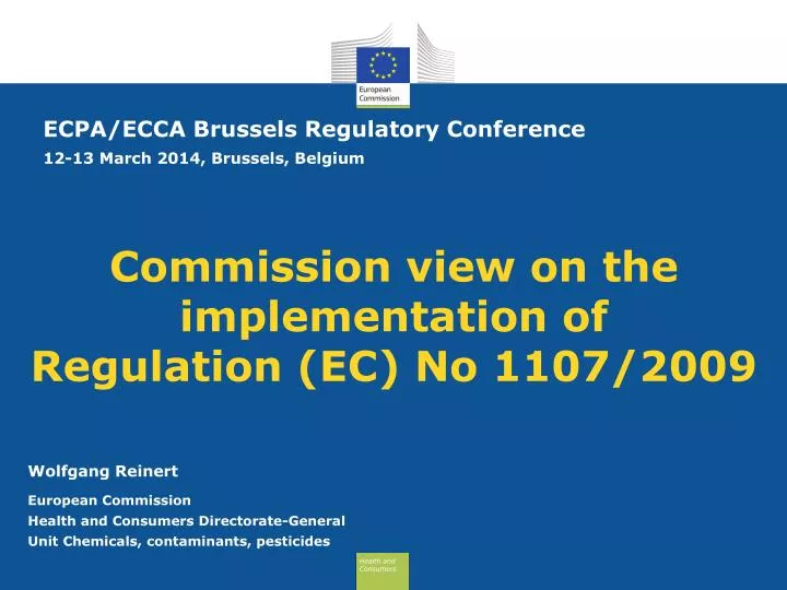 commission view on the implementation of regulation ec no 1107 2009