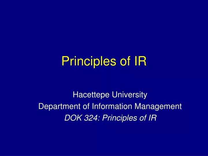 principles of ir
