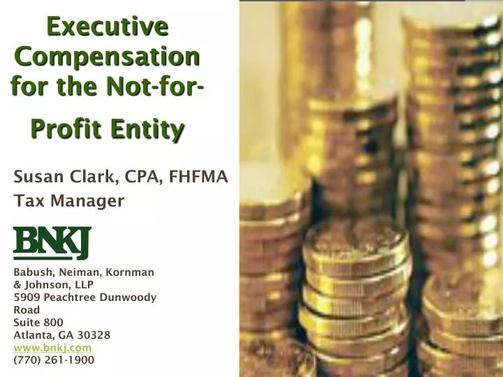 executive compensation for the not for profit entity