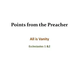Points from the Preacher