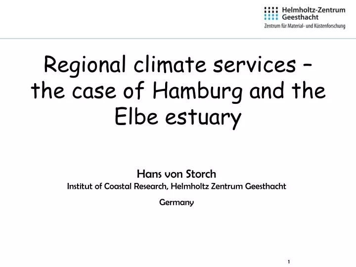 regional climate services the case of hamburg and the elbe estuary