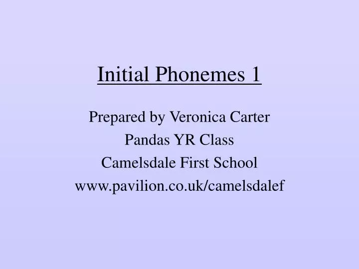 initial phonemes 1