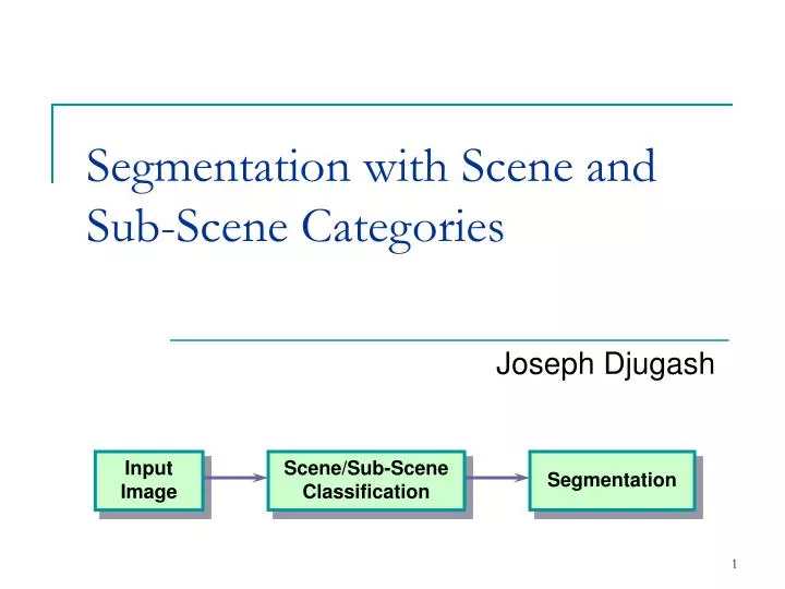 segmentation with scene and sub scene categories