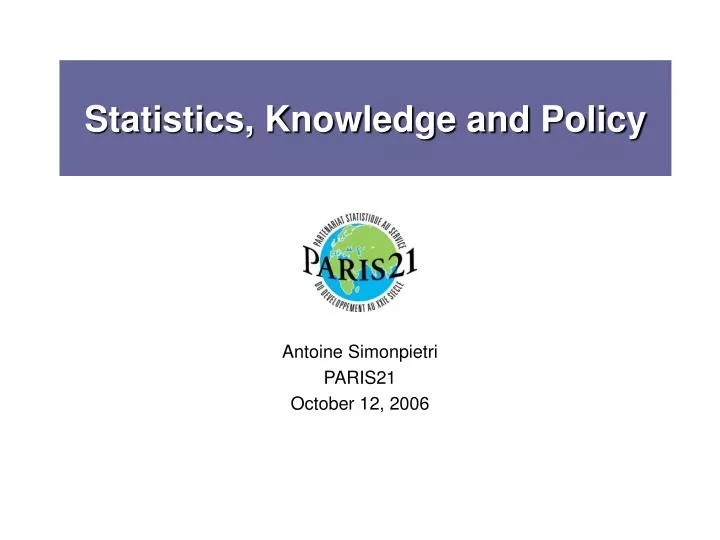 statistics knowledge and policy