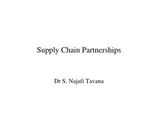 Supply Chain Partnerships