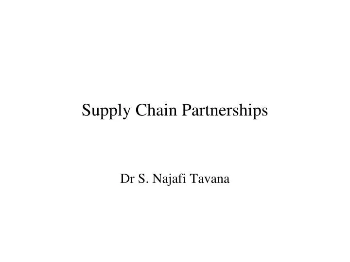 supply chain partnerships