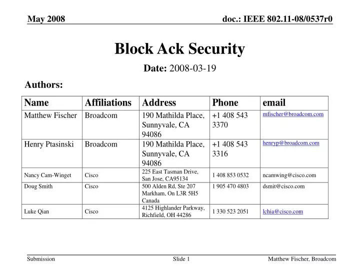 block ack security