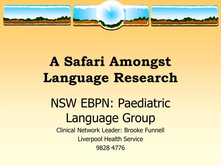 a safari amongst language research