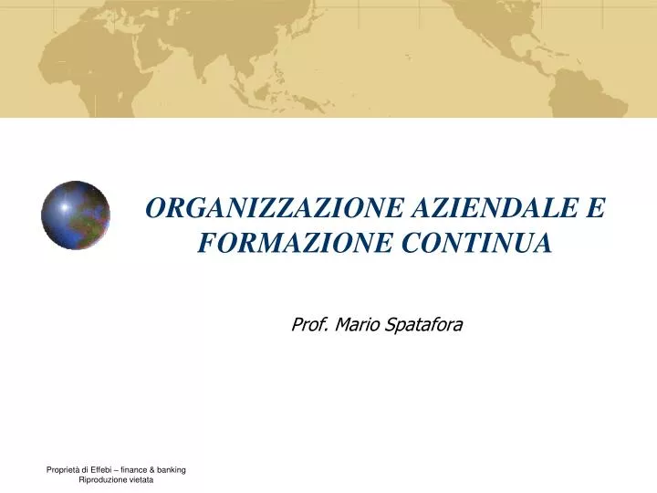 organizzazione aziendale e formazione continua