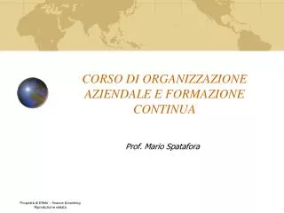 corso di organizzazione aziendale e formazione continua