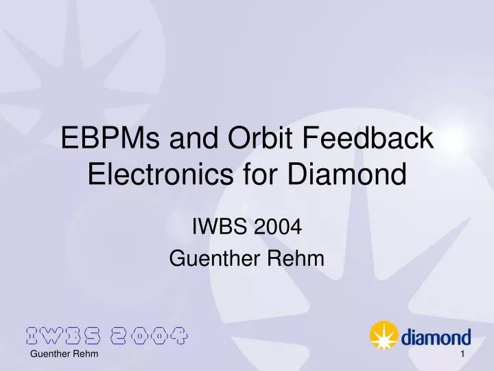 ebpms and orbit feedback electronics for diamond