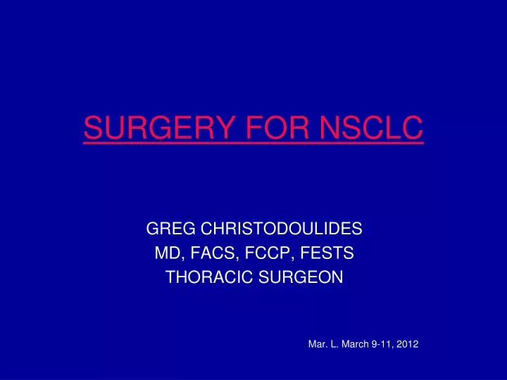 surgery for nsclc