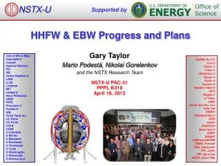 HHFW &amp; EBW Progress and Plans