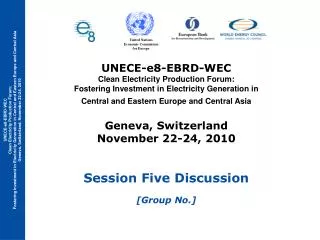 UNECE-e8-EBRD-WEC Clean Electricity Production Forum: