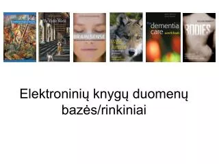 elektronini knyg duomen baz s rinkiniai