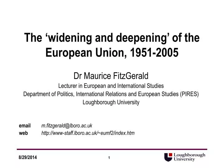 the widening and deepening of the european union 1951 2005