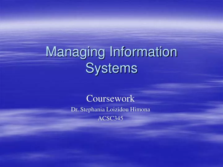 managing information systems