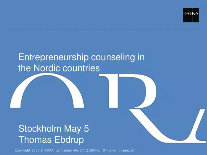 entrepreneurship counseling in the nordic countries