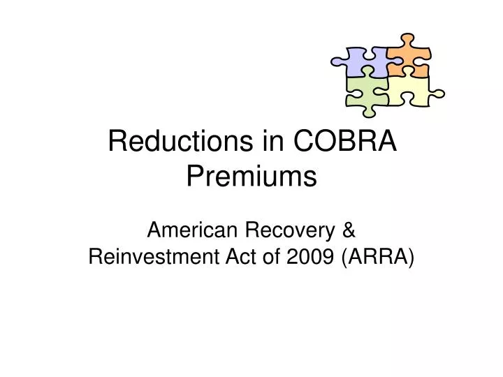 reductions in cobra premiums