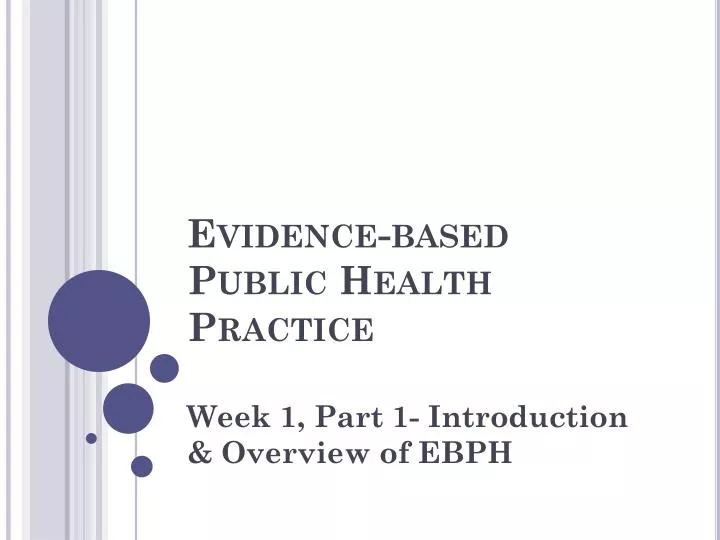evidence based public health practice