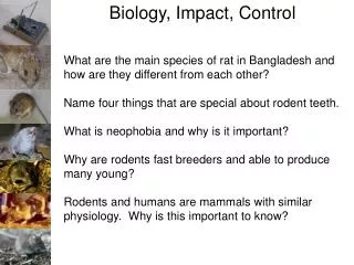 Biology, Impact, Control