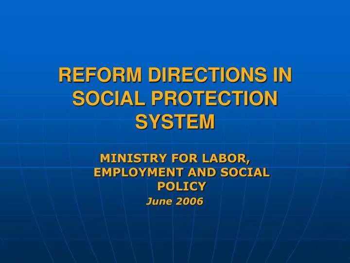 reform directions in social protection system