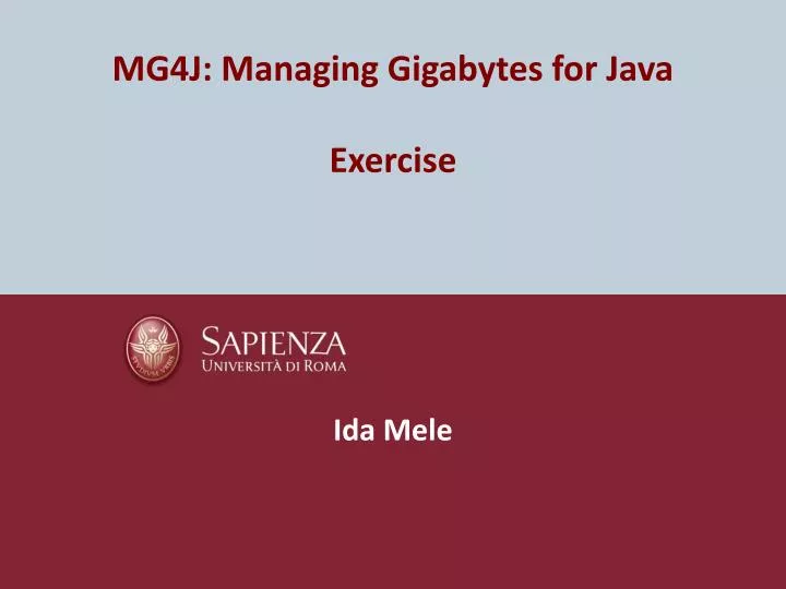mg4j managing gigabytes for java exercise
