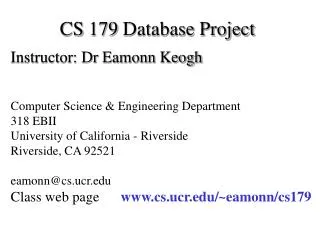 CS 179 Database Project