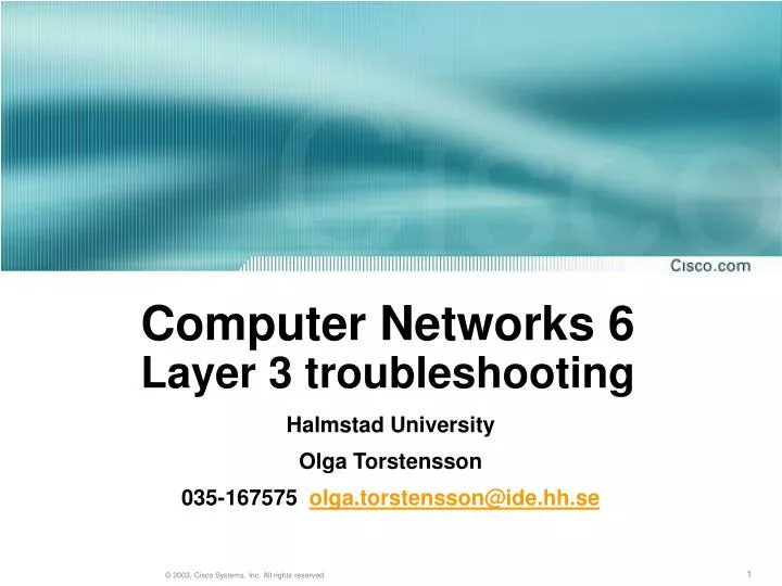 computer networks 6 layer 3 troubleshooting