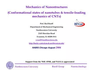 Mechanics of Nanostructures