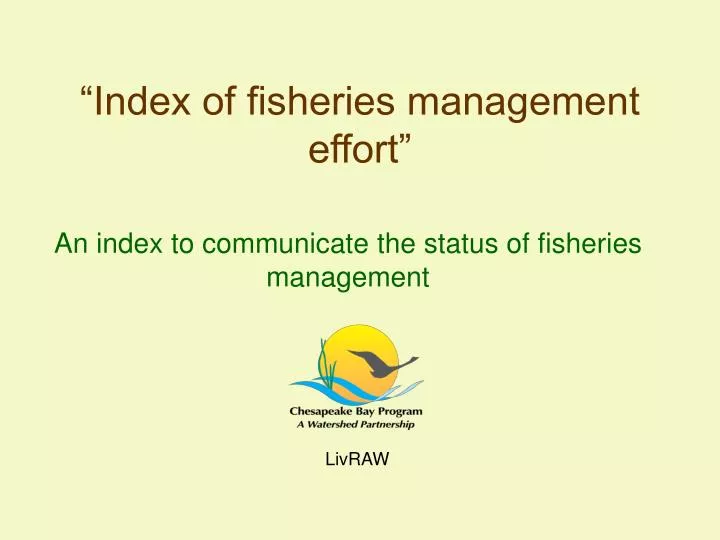 index of fisheries management effort