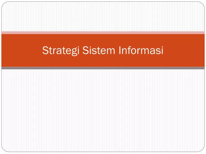 strategi sistem informasi