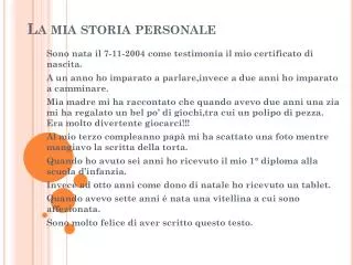 la mia storia personale