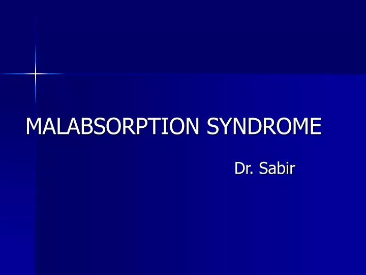 malabsorption syndrome