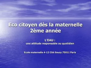 eco citoyen d s la maternelle 2 me ann e